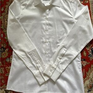 Misha Nonoo Silky White Cotton Button-Up Shirt Size 2